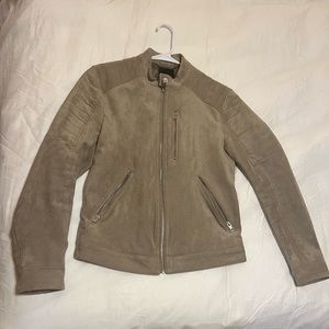 Beige  micro suede bomber jacket - Slimfit small from H&M